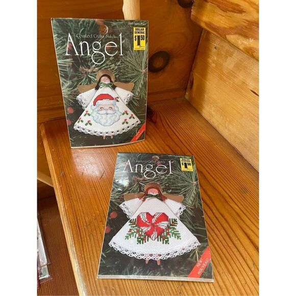 DMC Counted Cross Stitch Clothespin Angel Ornament Kits x2 - Picture 1 of 2